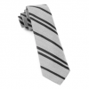 Italy Direct Shop Men's Grey Path Stripe Wool Necktie