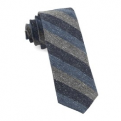 Italy Direct Serene Blue Varios Stripe Wool Necktie Shop Men's