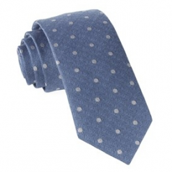 Italy Direct Shop Men's Hitch Light Blue Dotted Necktie