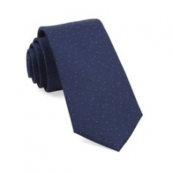 Italy Direct Shop Men's Solid Navy Flecked Necktie