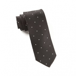 Italy Direct Black Dot Satin Necktie Shop Men's