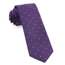 Italy Direct Plum Dotted Report Necktie