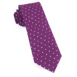 Italy Direct Plum Confetti Linen Necktie Shop Men's