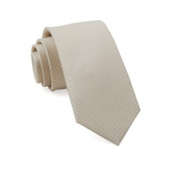 Italy Direct Light Champagne Crosshatch Necktie