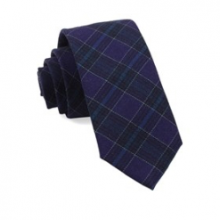 Italy Direct Eggplant Pittsfield Plaid Necktie
