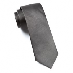 Italy Direct Titanium Silver Grorsgrain Necktie Shop Men's