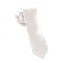 Italy Direct White Satin Necktie