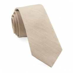 Italy Direct Shop Men's Sandstone Linen Row Necktie
