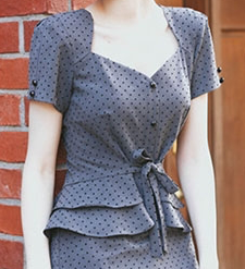 Shop Women's Grey With Black Polka Dots Faith Fitted Dress By Stop Staring!