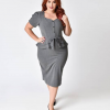 Shop Women's Grey With Black Polka Dots Faith Fitted Dress By Stop Staring!