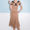 Tan With Black Polka Dots Raileen Fitted Dress By Stop Staring! 2 Tan With Black Polka Dots Raileen Fitted Dress By Stop Staring!