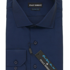 Italy Direct Navy Slim Fit Dress Shirt Shop Men's
