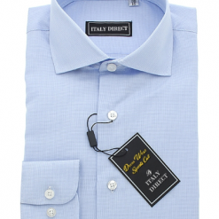 Italy Direct Light Blue Crosshatch Sport Fit Dress Shirt