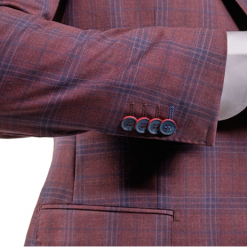 Italy Direct Shop Men's Slim Fit Red And Blue Plaid Sport Jacket GB-SJ-X11