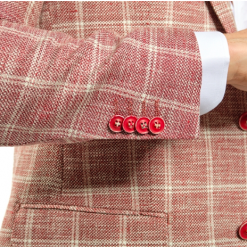 Italy Direct Slim Fit Red And White Plaid Sport Jacket GB-SJ-Guab-40 Shop Men's