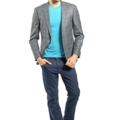 Italy Direct Slim Fit Grey Plaid Sport Jacket GB-SJ-ELI-X4 Shop Men's