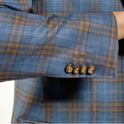 Italy Direct Shop Men's Slim Fit Blue & Mustard Plaid Sport Jacket GB-SJ-REDA-X3 10 Italy Direct Shop Men's Slim Fit Blue & Mustard Plaid Sport Jacket GB-SJ-REDA-X3