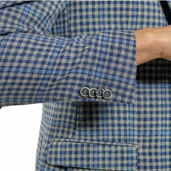Italy Direct Slim Fit Blue & White Plaid Sport Jacket GB-SJ-VBC-44