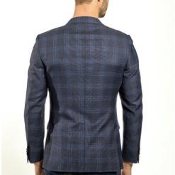 Italy Direct Slim Fit Navy Plaid Sport Jacket GB-SJ-X8