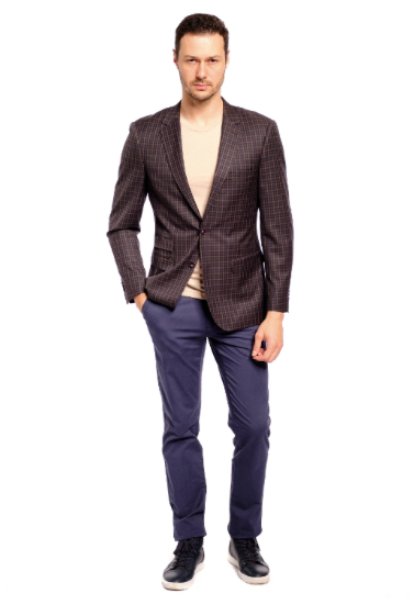 Italy Direct Slim Fit Blue & Brown Box Sport Jacket GB-SJ-F6 Shop Men's 3 Italy Direct Slim Fit Blue & Brown Box Sport Jacket GB-SJ-F6 Shop Men's