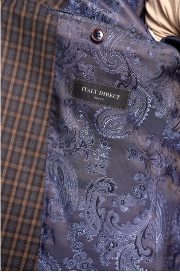 Italy Direct Slim Fit Blue & Brown Box Sport Jacket GB-SJ-F6 Shop Men's 5 Italy Direct Slim Fit Blue & Brown Box Sport Jacket GB-SJ-F6 Shop Men's