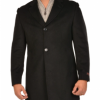 Italy Direct Black Single Breasted Overcoat Shop Men's