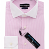Italy Direct Shop Men's Pink & White Stripe Slim Fit Casual Shirt