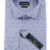 Italy Direct Blue Pattern Slim Fit Casual Shirt Shop Men's