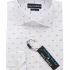 Italy Direct Shop Men's White Pattern Slim Fit Casual Shirt