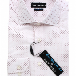 Italy Direct White Polka Dotted Slim Fit Casual Shirt Shop Men's