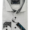 Italy Direct White & Black Pattern Slim Fit Casual Shirt