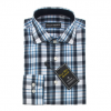 Italy Direct Blue/Black/White Plaid Sport Fit Casual Shirt