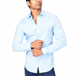 SRG Shop Men's Light Blue Athletic Fit Casual Shirt