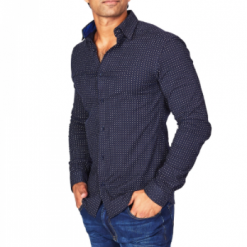 SRG Navy Polka Dot Athletic Fit Casual Shirt Shop Men's