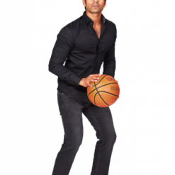 SRG Shop Men's Black Athletic Fit Casual Shirt