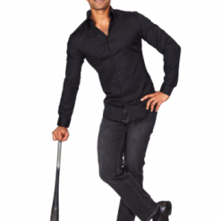 SRG Shop Men's Black Athletic Fit Casual Shirt