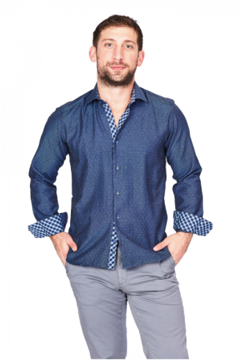 Italy Direct Blue Sport Fit Casual Shirt 3 Italy Direct Blue Sport Fit Casual Shirt