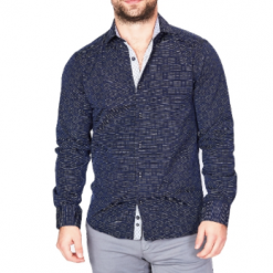 Italy Direct Blue Pattern Sport Fit Casual Shirt