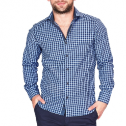 Italy Direct Blue Check Sport Fit Casual Shirt