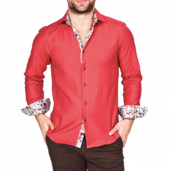 Italy Direct Shop Men's Red Sport Fit Casual Shirt