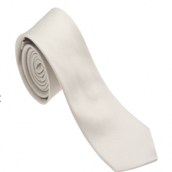 Italy Direct White 100% Woven Silk Necktie Shop Men's