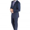 Italy Direct Modern Fit Solid Navy Two Piece Suit B-Navy