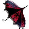 Hilary's Vanity Burgundy Big Skull Damask Umbrellas