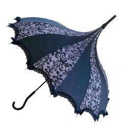Hilary's Vanity Umbrellas Gray Flower Damask