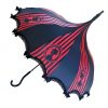 Hilary's Vanity Umbrellas Red And Black Striped Skeleton