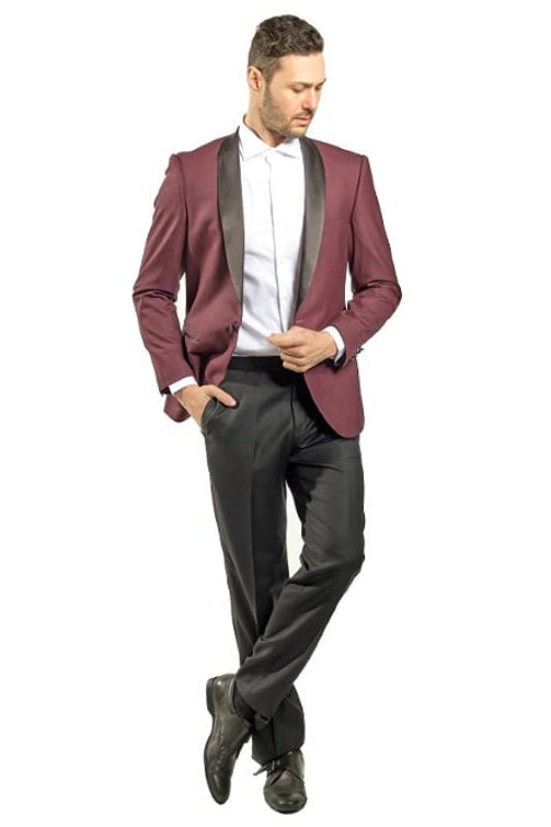 Italy Direct Slim Fit Shawl Lapel Burgundy Sport Jacket GB-SJ-X13 3 Italy Direct Slim Fit Shawl Lapel Burgundy Sport Jacket GB-SJ-X13