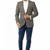 Italy Direct Shop Men's Slim Fit Brown Blue Hopeweave Sport Jacket GB-SJ-349