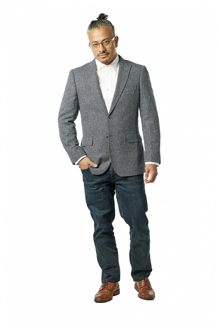 Italy Direct Shop Men's Modern Fit Distressed Blue Sport Jacket B-SJ-608 3 Italy Direct Shop Men's Modern Fit Distressed Blue Sport Jacket B-SJ-608