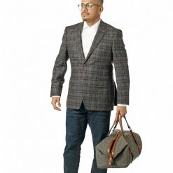 Italy Direct Classic Fit Black And Blush Sharkskin Check Sport Jacket ST-SJ-411