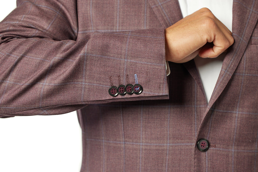 Italy Direct Modern Fit Deep Lavender Windowpane Sport Jacket B-SJ-613 Shop Men's 4 Italy Direct Modern Fit Deep Lavender Windowpane Sport Jacket B-SJ-613 Shop Men's